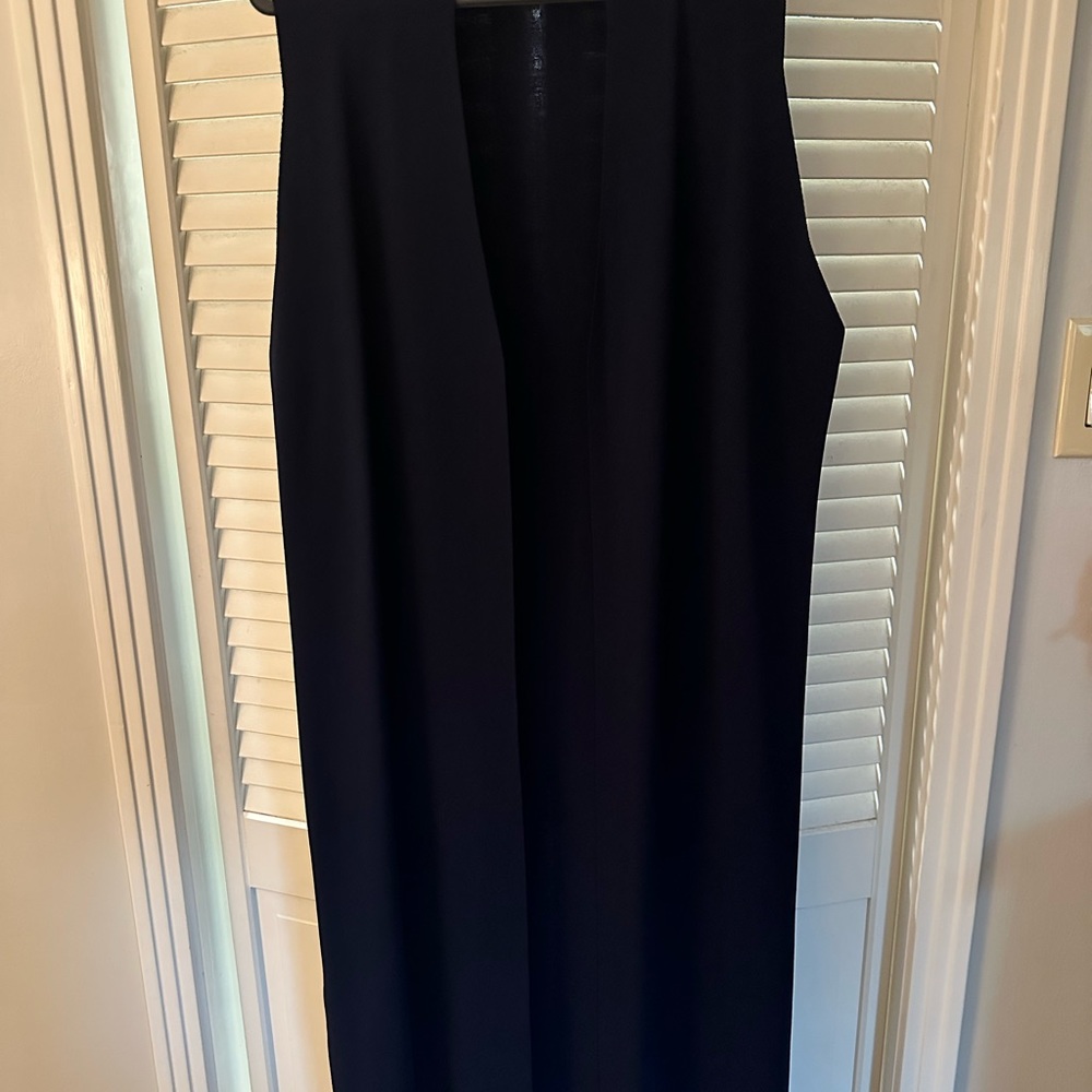 Nygard navy sleeveless long vest